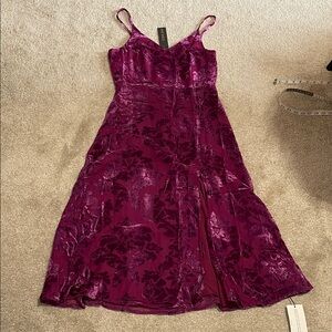 Yumi Kim Velvet Floral Slip Dress in Deep Berry NWT